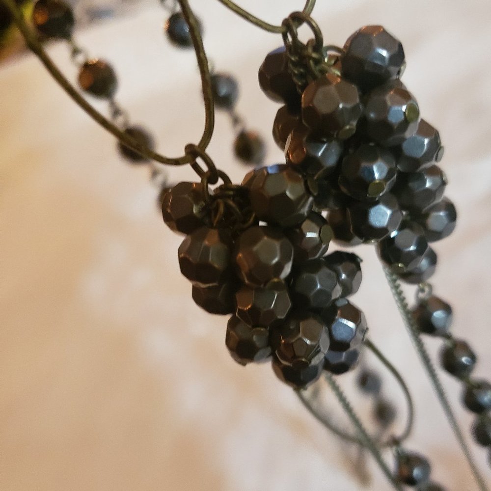 (SOLD) Vintage layered bronze beaded necklace